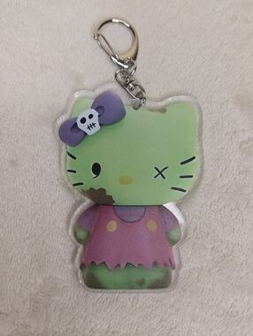 Hello Kitty Plastic Halloween Zombie Keychain